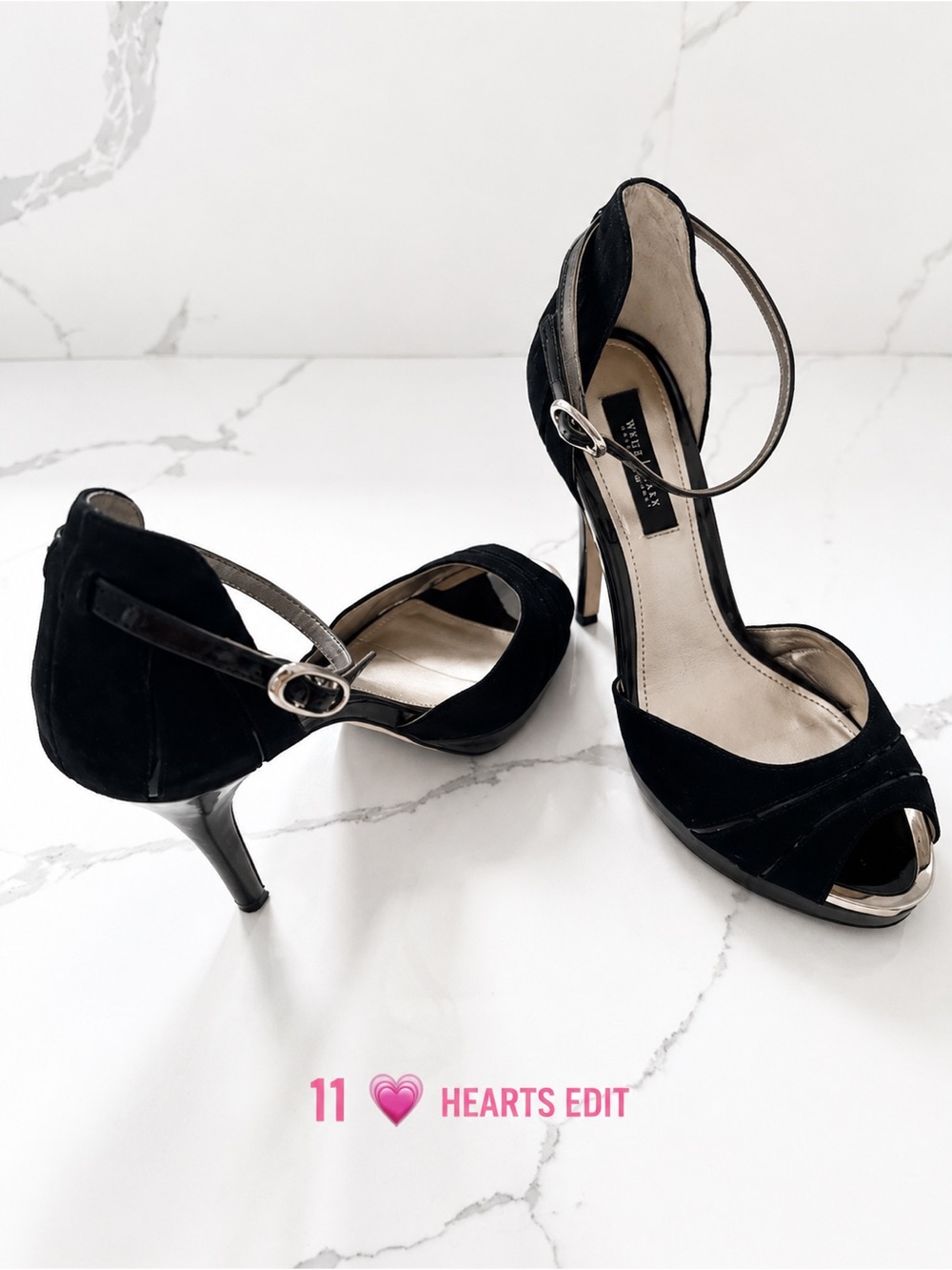 White House Black Market Viviana Black Size 8 Heels